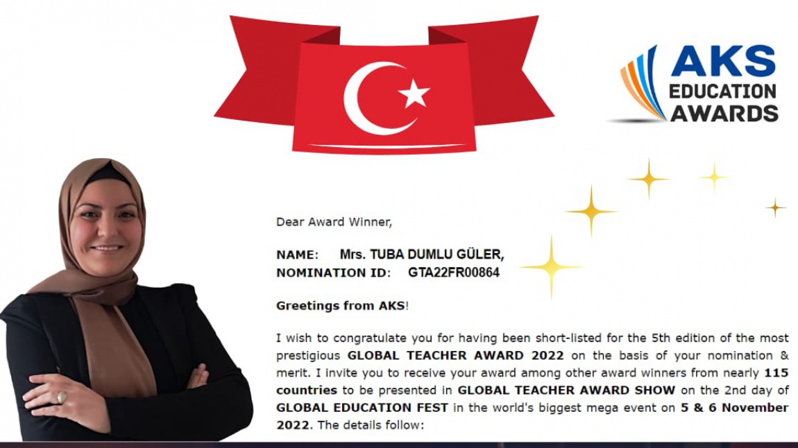 Global Teacher Award / Küresel Öğretmen Ödülü